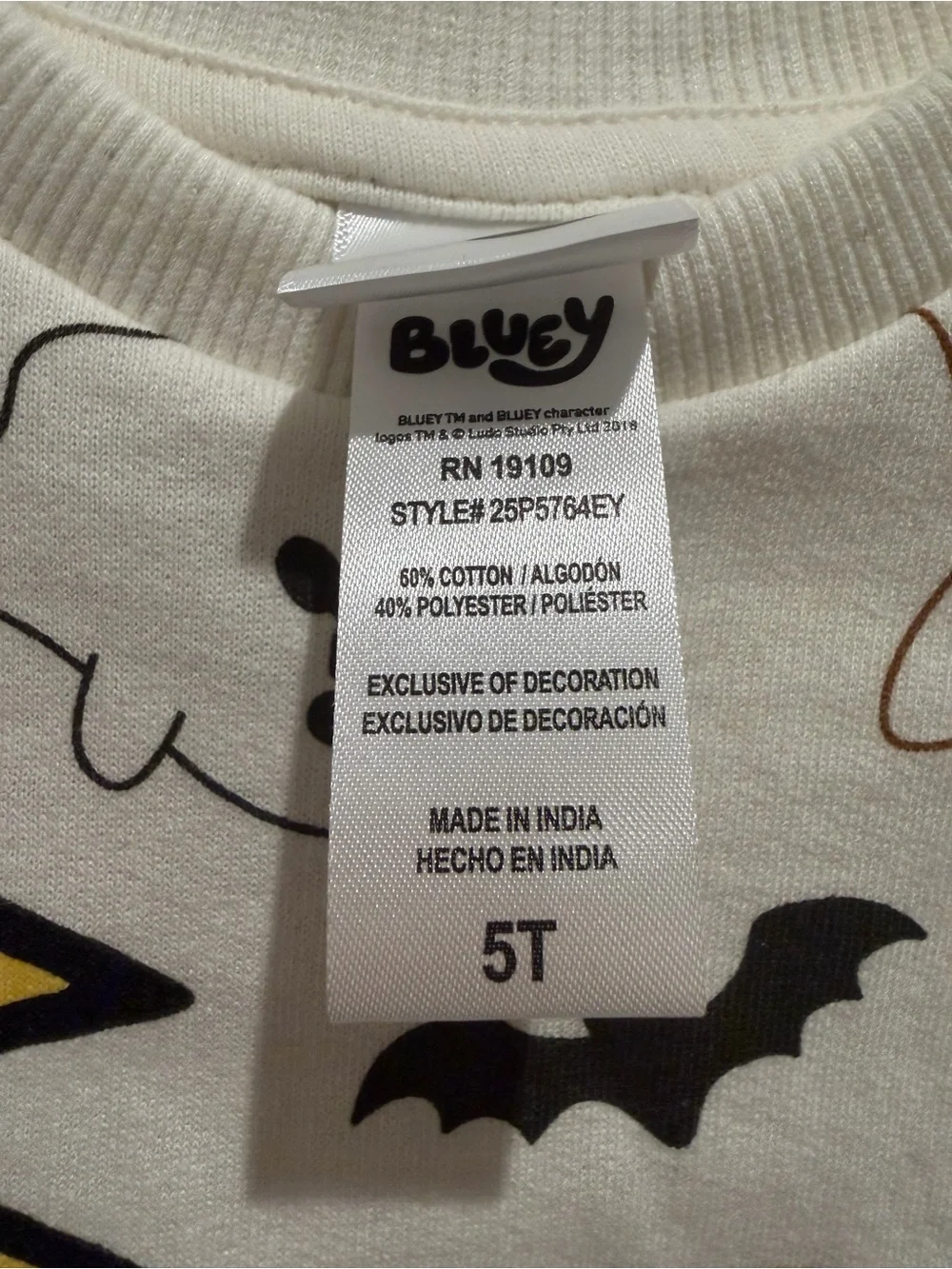 New 5T Bluey Sweatshirt Sweatpants Set Halloween Pirate Long Sleeve Kids Toddler
